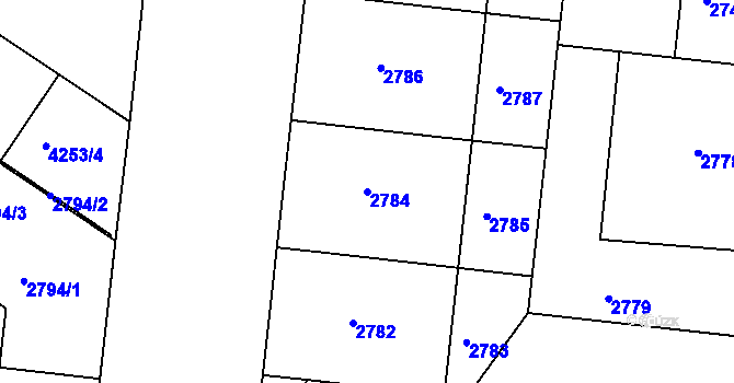 Parcela st. 2784 v KÚ Dejvice, Katastrální mapa