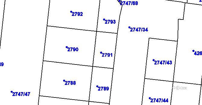 Parcela st. 2791 v KÚ Dejvice, Katastrální mapa