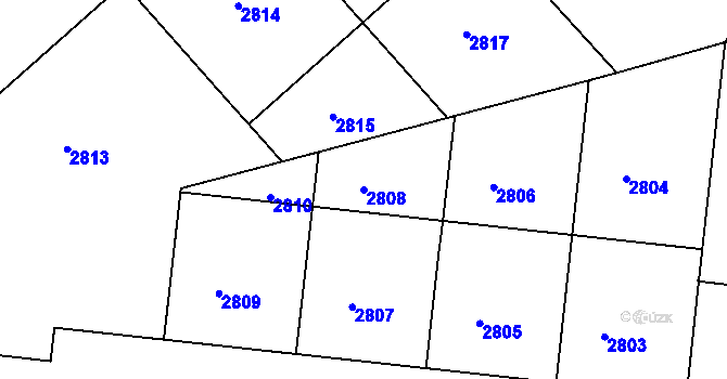 Parcela st. 2808 v KÚ Dejvice, Katastrální mapa
