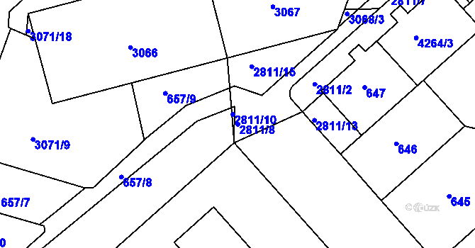 Parcela st. 2811/8 v KÚ Dejvice, Katastrální mapa
