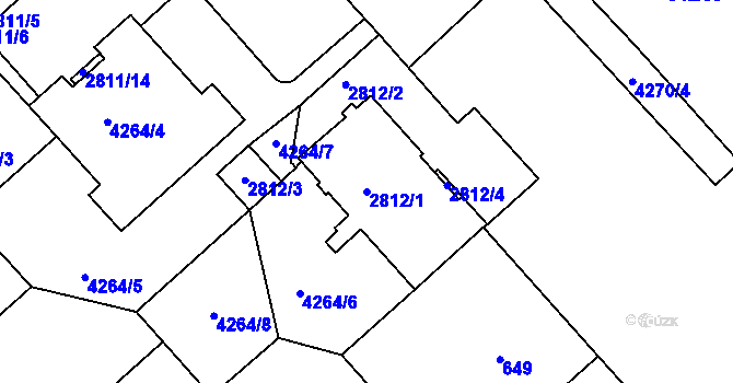 Parcela st. 2812/1 v KÚ Dejvice, Katastrální mapa