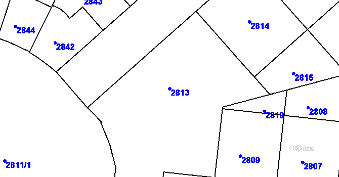Parcela st. 2813 v KÚ Dejvice, Katastrální mapa