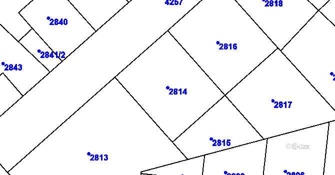 Parcela st. 2814 v KÚ Dejvice, Katastrální mapa