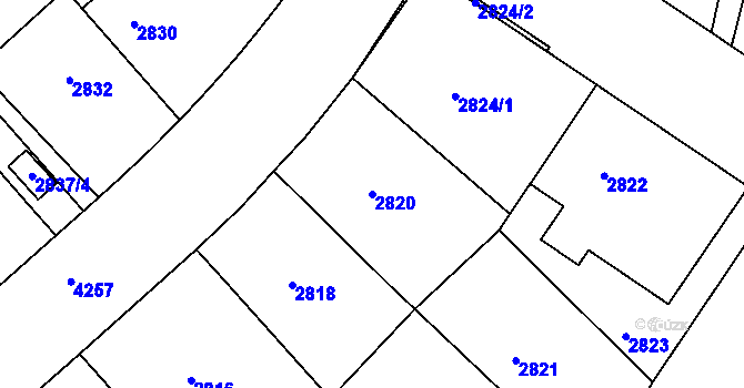 Parcela st. 2820 v KÚ Dejvice, Katastrální mapa