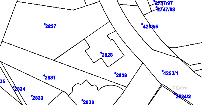 Parcela st. 2828 v KÚ Dejvice, Katastrální mapa