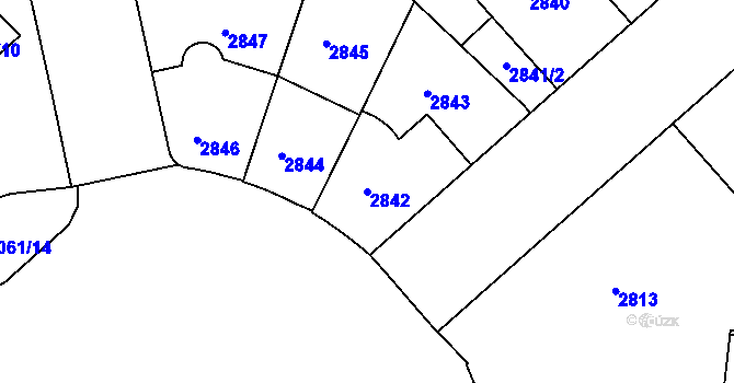 Parcela st. 2842 v KÚ Dejvice, Katastrální mapa