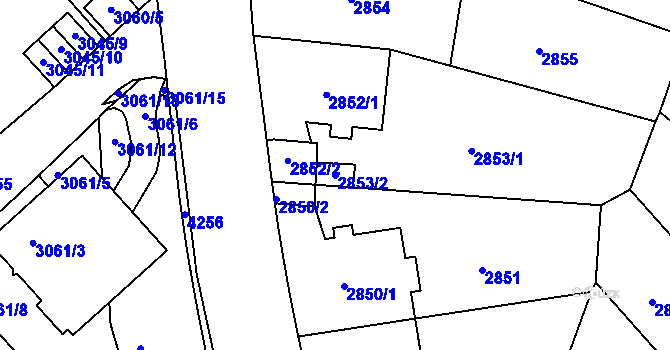 Parcela st. 2853/2 v KÚ Dejvice, Katastrální mapa
