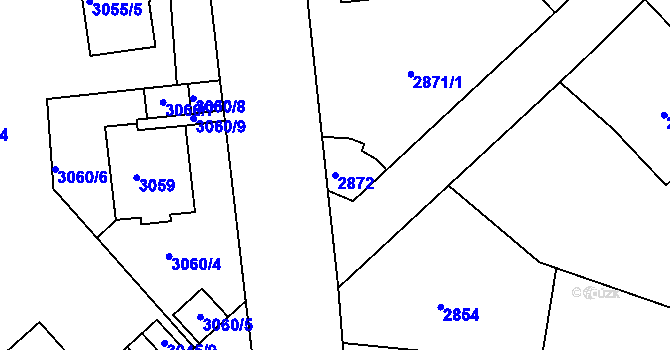 Parcela st. 2872 v KÚ Dejvice, Katastrální mapa