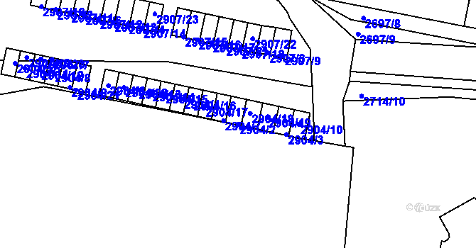 Parcela st. 2904/2 v KÚ Dejvice, Katastrální mapa