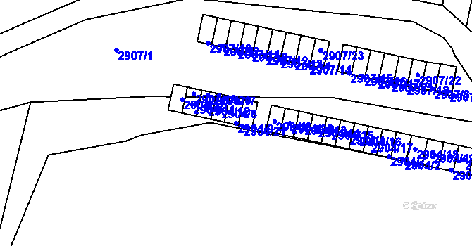 Parcela st. 2904/9 v KÚ Dejvice, Katastrální mapa
