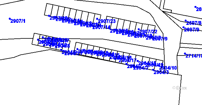 Parcela st. 2904/15 v KÚ Dejvice, Katastrální mapa