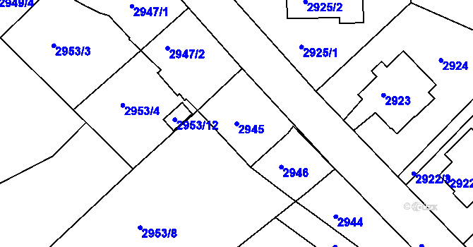 Parcela st. 2945 v KÚ Dejvice, Katastrální mapa