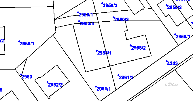 Parcela st. 2958/1 v KÚ Dejvice, Katastrální mapa