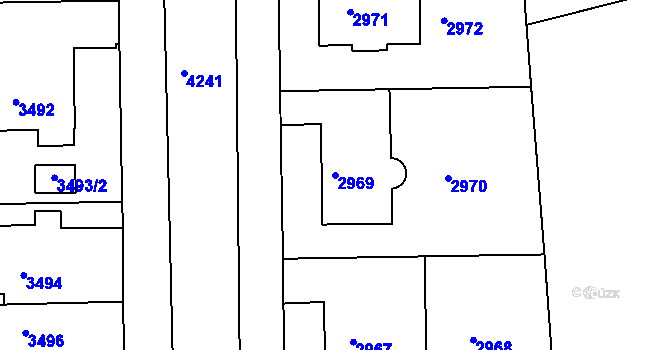 Parcela st. 2969 v KÚ Dejvice, Katastrální mapa