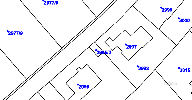 Parcela st. 2996/2 v KÚ Dejvice, Katastrální mapa