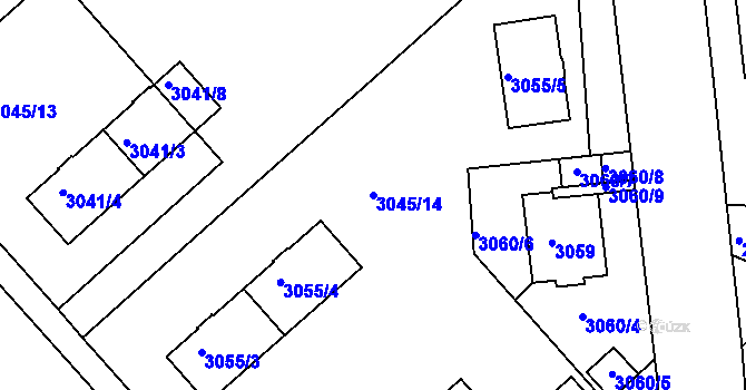 Parcela st. 3045/14 v KÚ Dejvice, Katastrální mapa