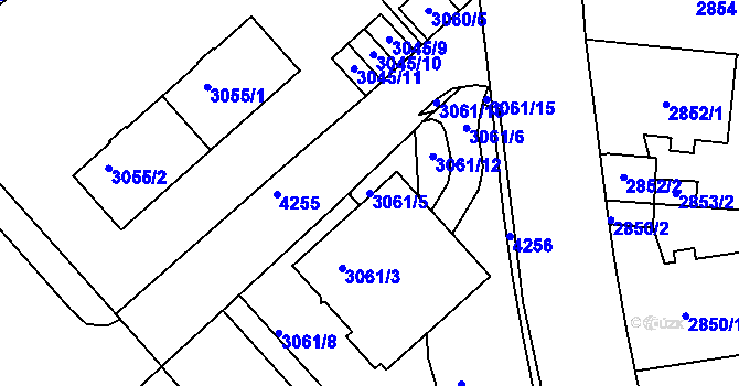 Parcela st. 3061/5 v KÚ Dejvice, Katastrální mapa
