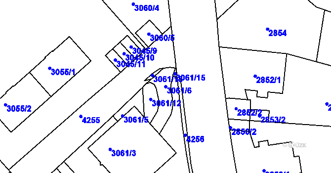 Parcela st. 3061/6 v KÚ Dejvice, Katastrální mapa
