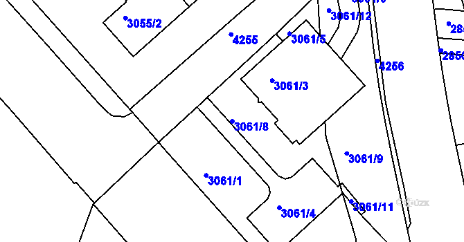 Parcela st. 3061/8 v KÚ Dejvice, Katastrální mapa