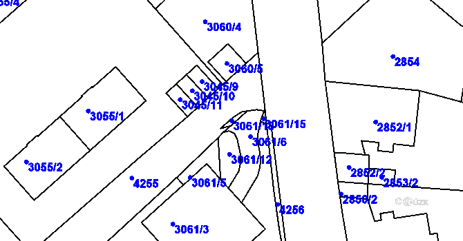 Parcela st. 3061/13 v KÚ Dejvice, Katastrální mapa
