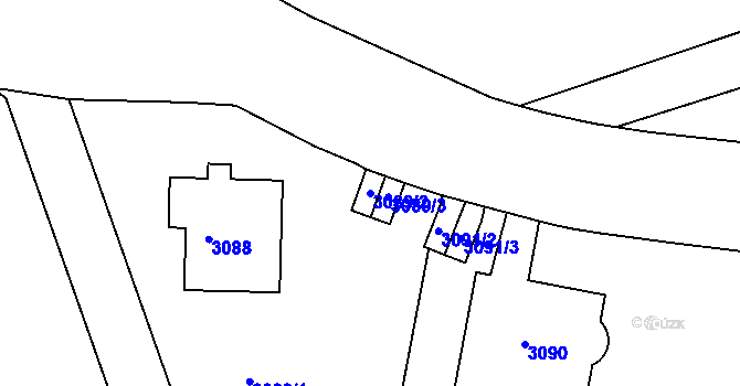 Parcela st. 3089/2 v KÚ Dejvice, Katastrální mapa