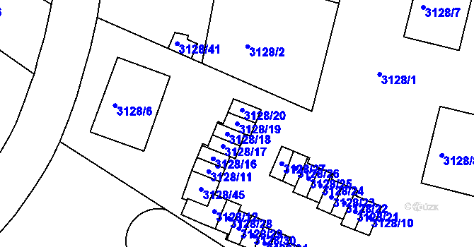 Parcela st. 3128/19 v KÚ Dejvice, Katastrální mapa