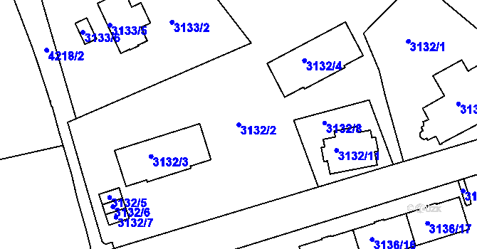 Parcela st. 3132/2 v KÚ Dejvice, Katastrální mapa
