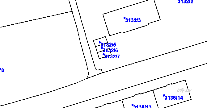 Parcela st. 3132/7 v KÚ Dejvice, Katastrální mapa