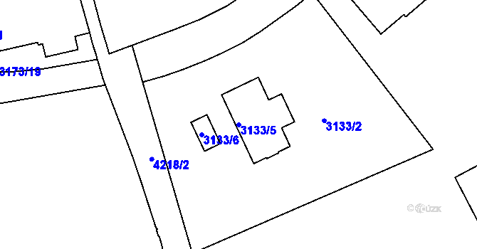 Parcela st. 3133/5 v KÚ Dejvice, Katastrální mapa