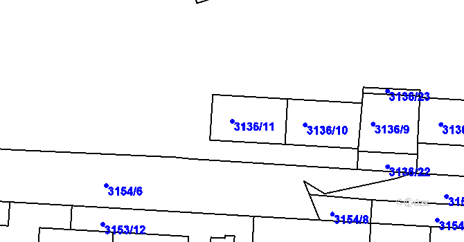 Parcela st. 3136/11 v KÚ Dejvice, Katastrální mapa