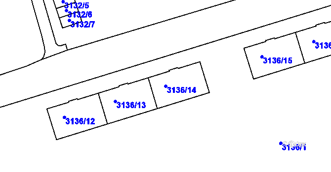 Parcela st. 3136/14 v KÚ Dejvice, Katastrální mapa