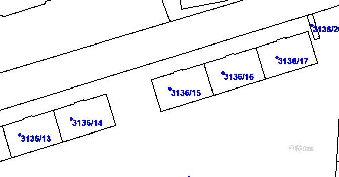 Parcela st. 3136/15 v KÚ Dejvice, Katastrální mapa