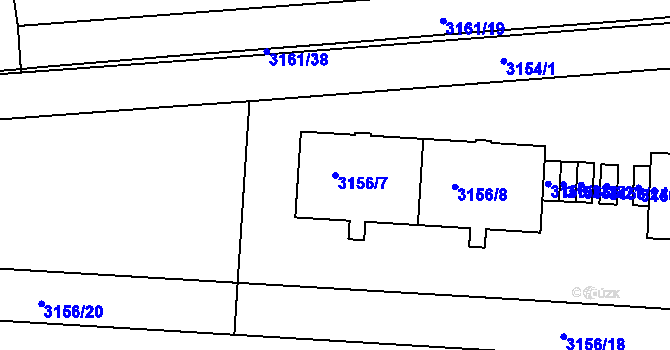 Parcela st. 3156/7 v KÚ Dejvice, Katastrální mapa