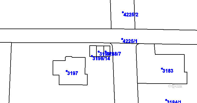 Parcela st. 3198/2 v KÚ Dejvice, Katastrální mapa