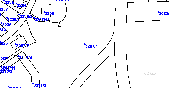 Parcela st. 3207/1 v KÚ Dejvice, Katastrální mapa