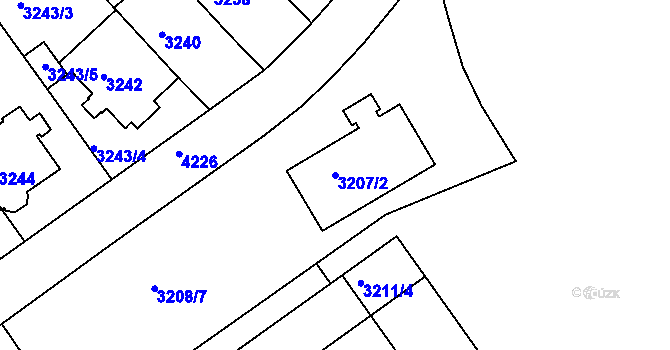 Parcela st. 3207/2 v KÚ Dejvice, Katastrální mapa