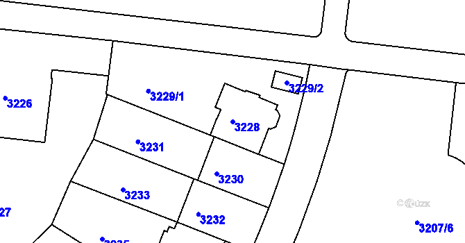 Parcela st. 3228 v KÚ Dejvice, Katastrální mapa