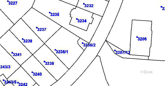 Parcela st. 3236/2 v KÚ Dejvice, Katastrální mapa