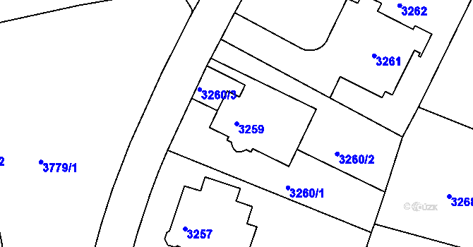Parcela st. 3259 v KÚ Dejvice, Katastrální mapa