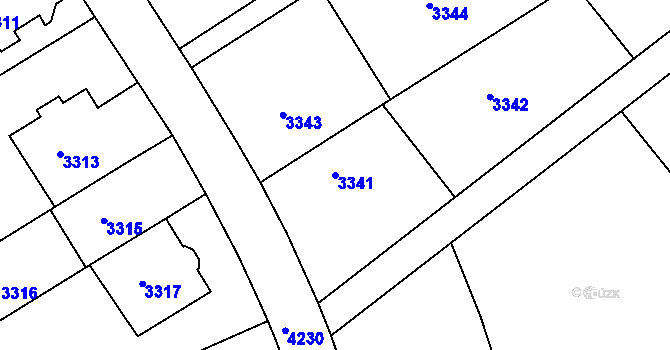 Parcela st. 3341 v KÚ Dejvice, Katastrální mapa