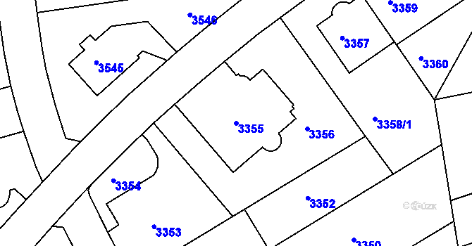 Parcela st. 3355 v KÚ Dejvice, Katastrální mapa