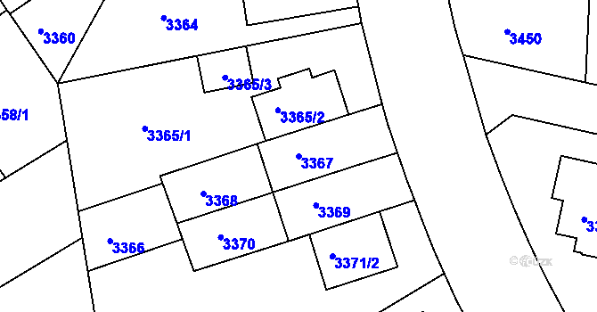 Parcela st. 3367 v KÚ Dejvice, Katastrální mapa