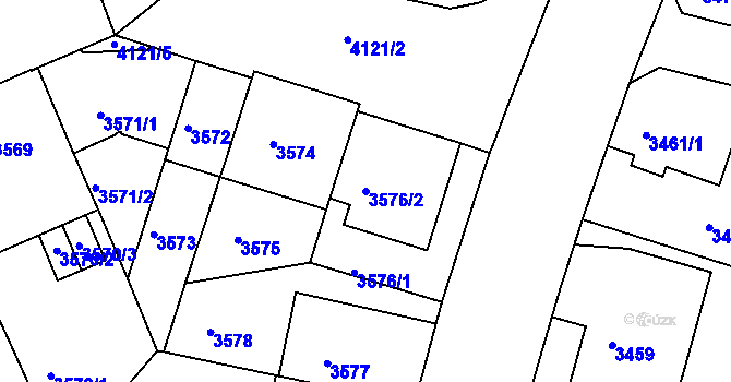 Parcela st. 3576/2 v KÚ Dejvice, Katastrální mapa