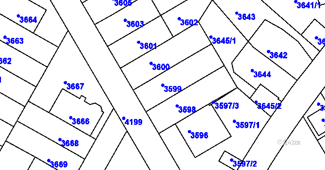 Parcela st. 3599 v KÚ Dejvice, Katastrální mapa