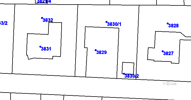 Parcela st. 3829 v KÚ Dejvice, Katastrální mapa
