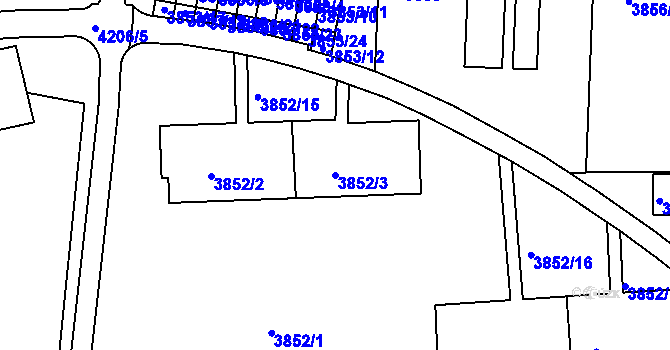 Parcela st. 3852/3 v KÚ Dejvice, Katastrální mapa