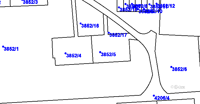 Parcela st. 3852/5 v KÚ Dejvice, Katastrální mapa