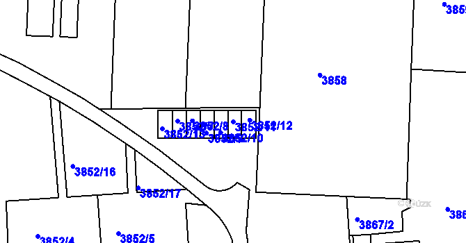 Parcela st. 3852/11 v KÚ Dejvice, Katastrální mapa