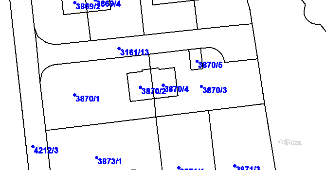 Parcela st. 3870/4 v KÚ Dejvice, Katastrální mapa