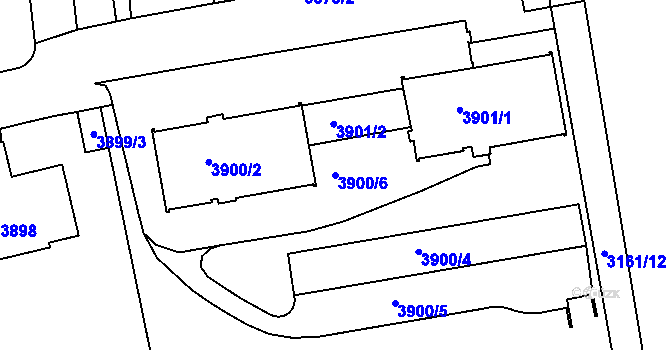 Parcela st. 3900/6 v KÚ Dejvice, Katastrální mapa